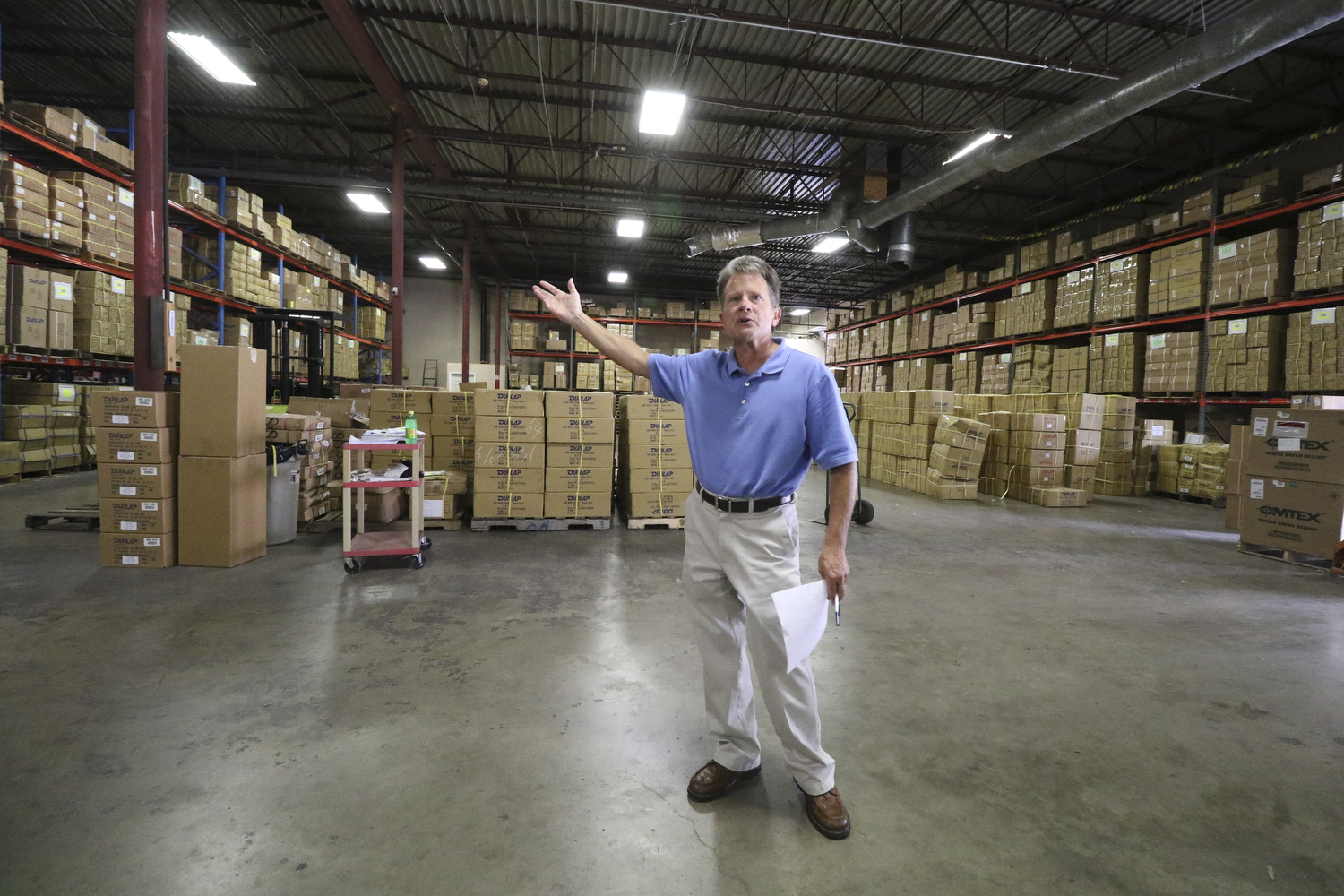 Staff Photo by Dan Henry / The Chattanooga Times Free Press- 7/25/16. Mike "Mic" Kwasnik, vice president of Dunlap Industries , speaks about his family company on Monday, July 25, 2016. DI makes molded and coil zippers for use with U.S. Army and other high use applications.
