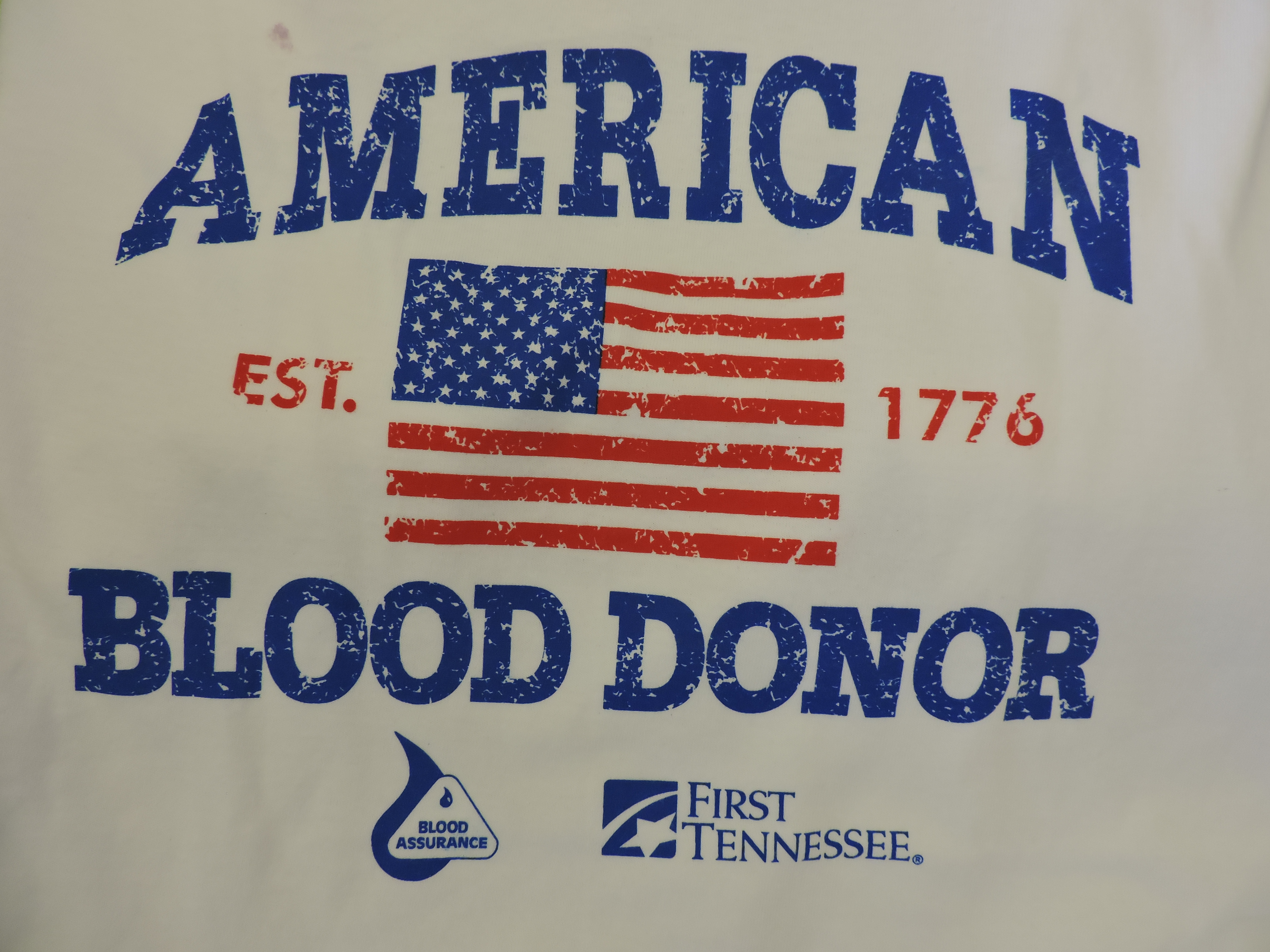Blood Assurance staff are currently giving these T-shirts to blood donors.