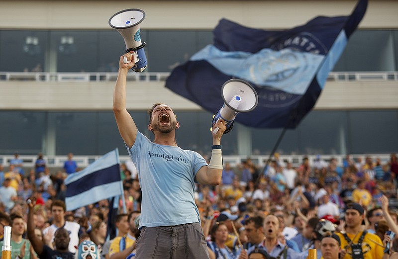 Galen Riley leads the Chattahooligans during Chattanooga FC's NPSL semifinal match against Sonoma County Sol on Saturday, July 30, 2016, in Chattanooga, Tenn.