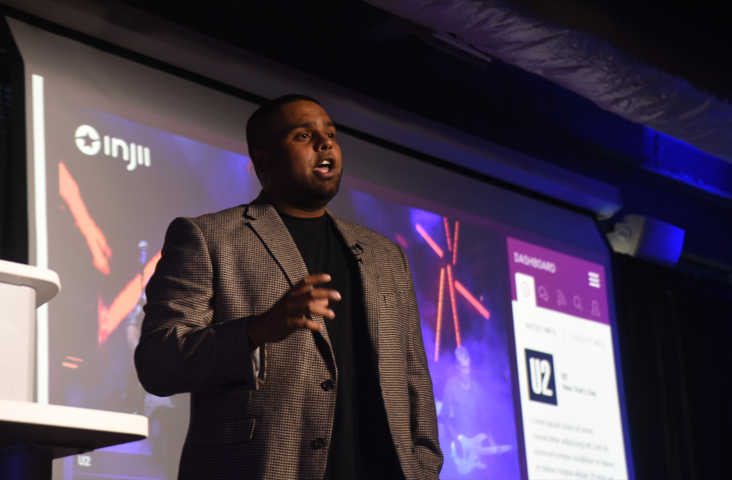 Justin Paul talks about Injii, a Hoboken, N.J.-based online media startup that helps charitable causes raise awareness and donations through original artists' performances.
