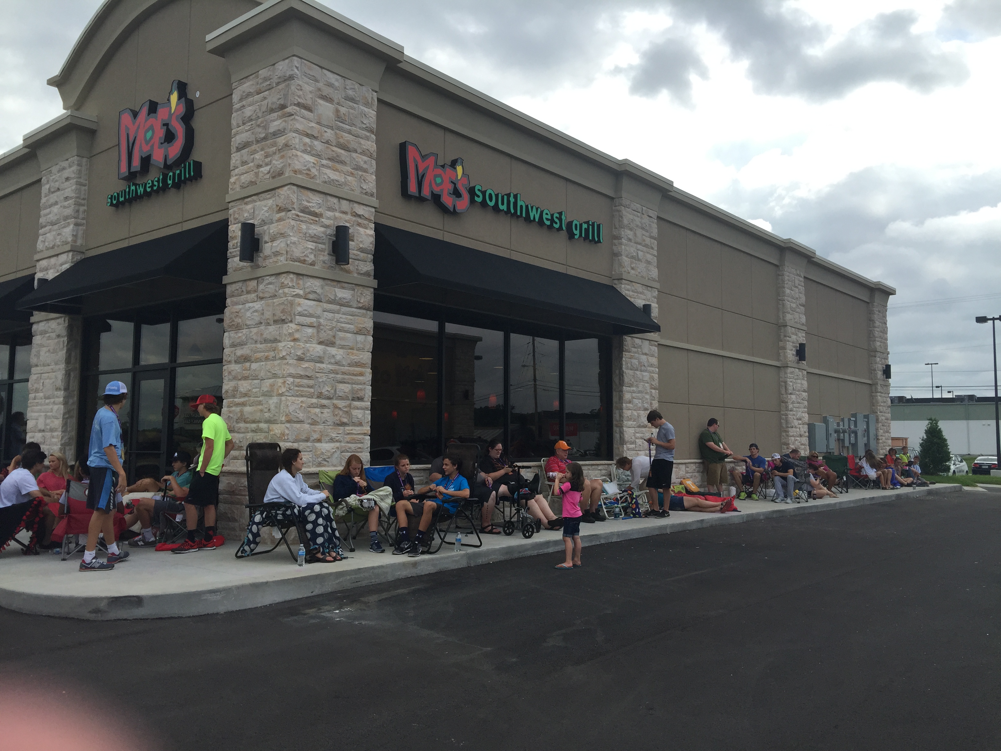 Patrons camp out at Moe's Southwest Grill in Fort Oglethorpe so they can receive free burritos for a year by being among the first 50 people in line on opening day.