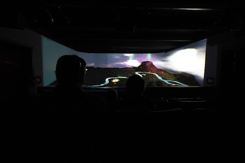 A graphic screen show is seen at the Battles of Chattanooga Museum at the Confederama atop Lookout Mountain.