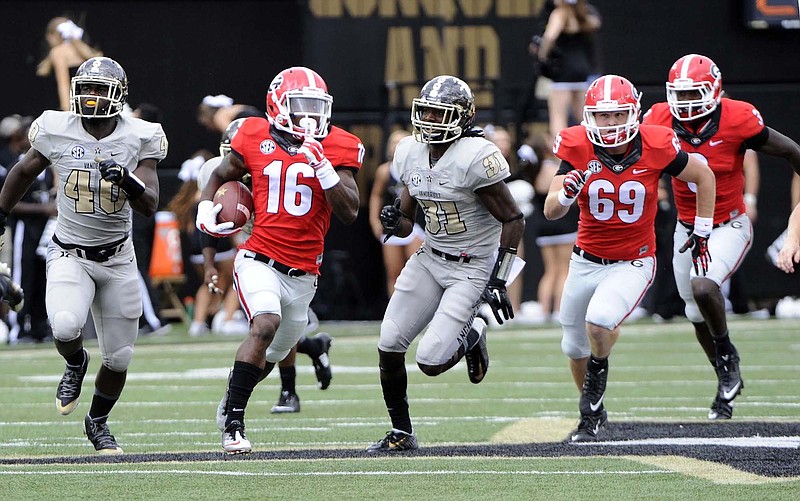 Georgia receiver Isaiah McKenzie had a 77-yard kickoff return for a touchdown during last season's 31-14 win at Vanderbilt.