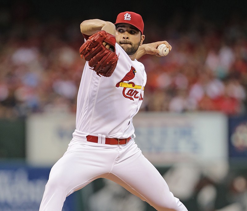 St. Louis Cardinals starting pitcher Jaime Garcia winds up during the second inning of a baseball game against the Atlanta Braves on Friday, Aug. 5, 2016, in St. Louis.