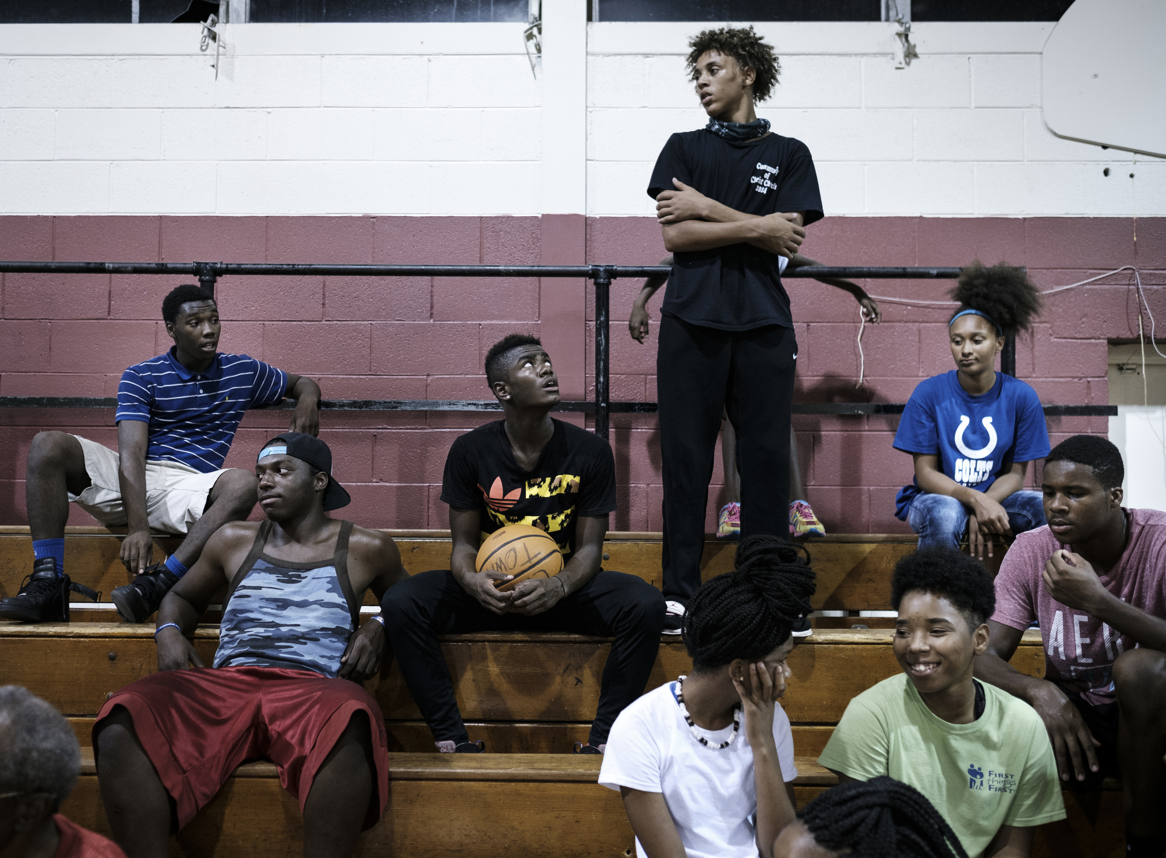 Jesse Cowley, standing, and Dai'Sean 
