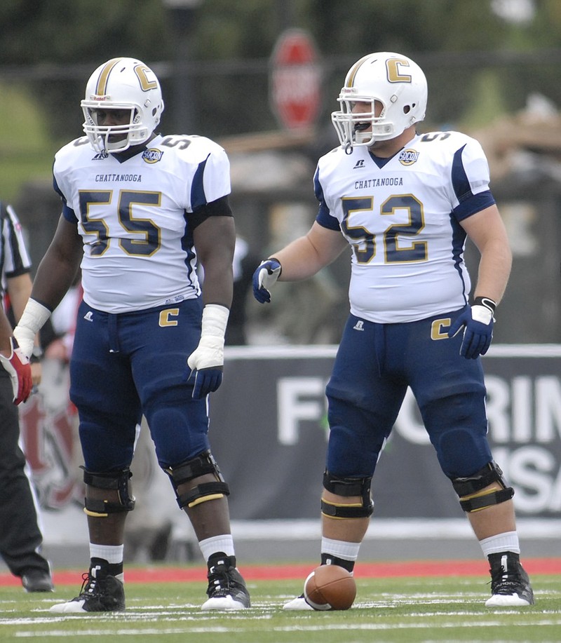 Former Rhea County standout Jacob Revis (52) is entering his third season as UTC's center. He is a second-team selection for the preseason All-Southern Conference team.