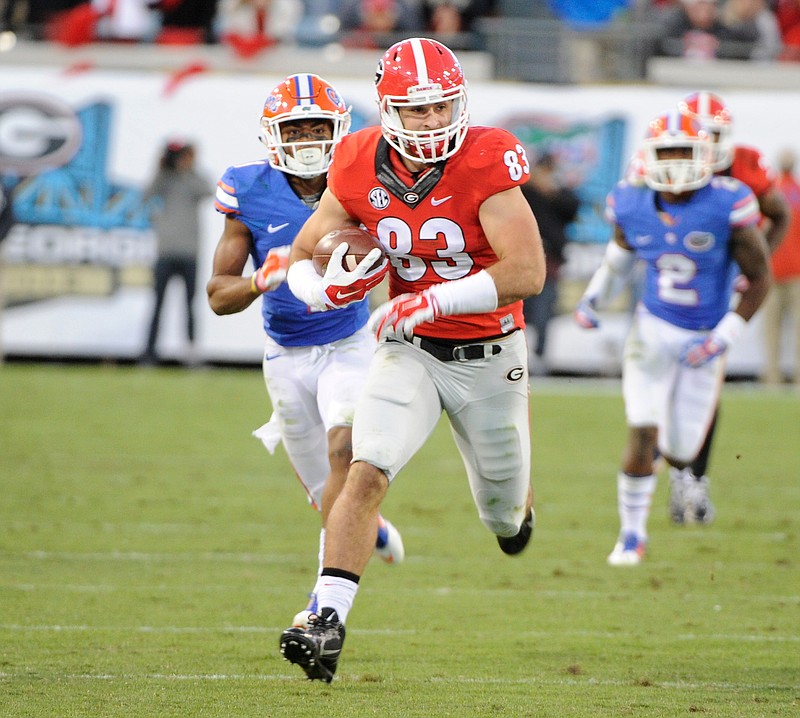 Georgia junior tight end Jeb Blazevich has caught 33 passes for 413 yards through his first two seasons with the Bulldogs.