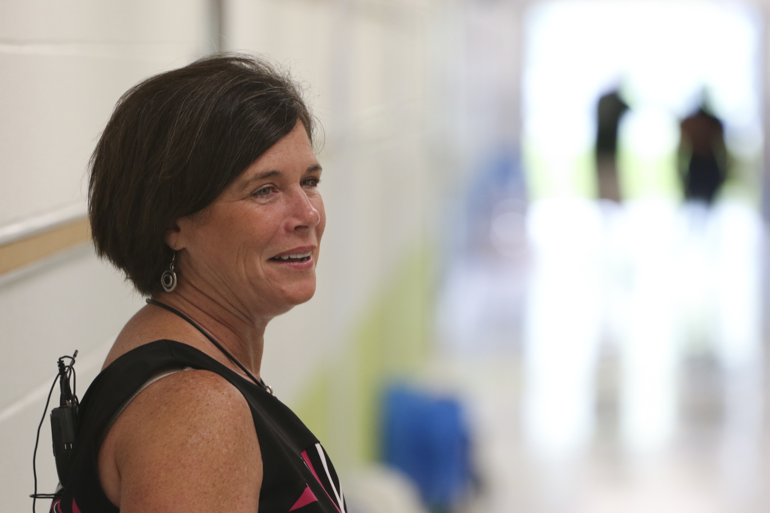Staff Photo by Dan Henry / The Chattanooga Times Free Press- 8/9/16. Allyson DeYoung, principal of the new Middle Valley Elementary School, leads officials and media on a tour of the new school on Tuesday, August 9, 2016.