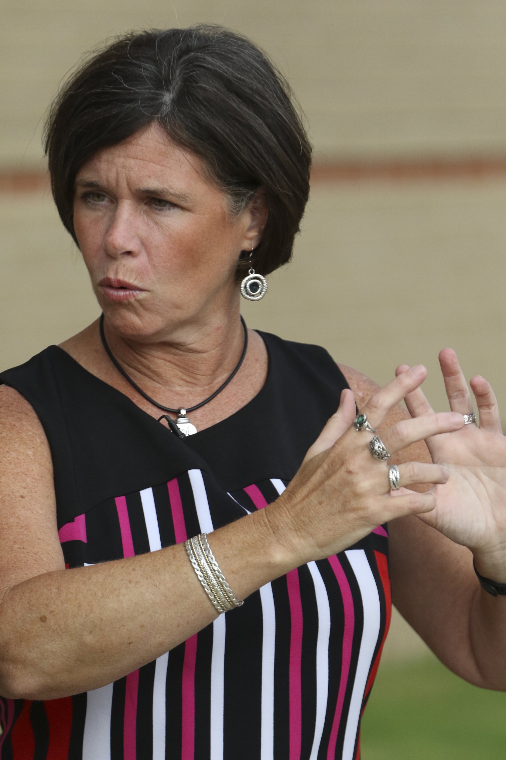 Staff Photo by Dan Henry / The Chattanooga Times Free Press- 8/9/16. Allyson DeYoung, principal of the new Middle Valley Elementary School, leads officials and media on a tour of the new school on Tuesday, August 9, 2016.