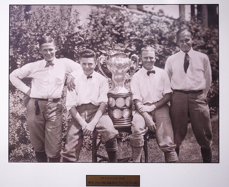 The 1920 Olympic Golf team. From left: Bobby Jones, Polly Boyd, Perry Adair, and Jim Prescott.