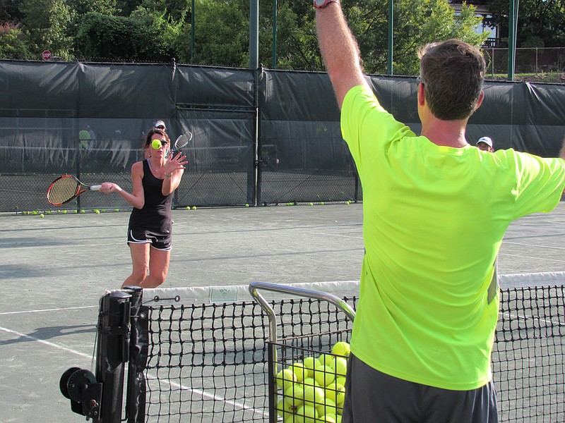 LiveBall has become a popular part of the tennis offerings at Manker Patten, as seen in a match from the club's "Fiesta Friday" this past week.