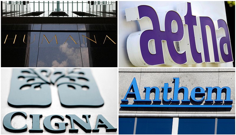 The insurance companies depicted in this photo combination — Humana Inc., Aetna Inc., Cigna Corp., and Anthem Inc. — all have said they are seeing increasing losses over their business on the Affordable Care Act exchange plans.