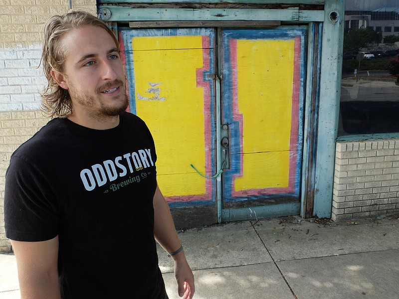 Jay Boyd stands in front of the future home of Oddstory Brewing Co. The familiar building, located in the 300 block of M.L. King Blvd., will be repurposed by late fall, according to Boyd.