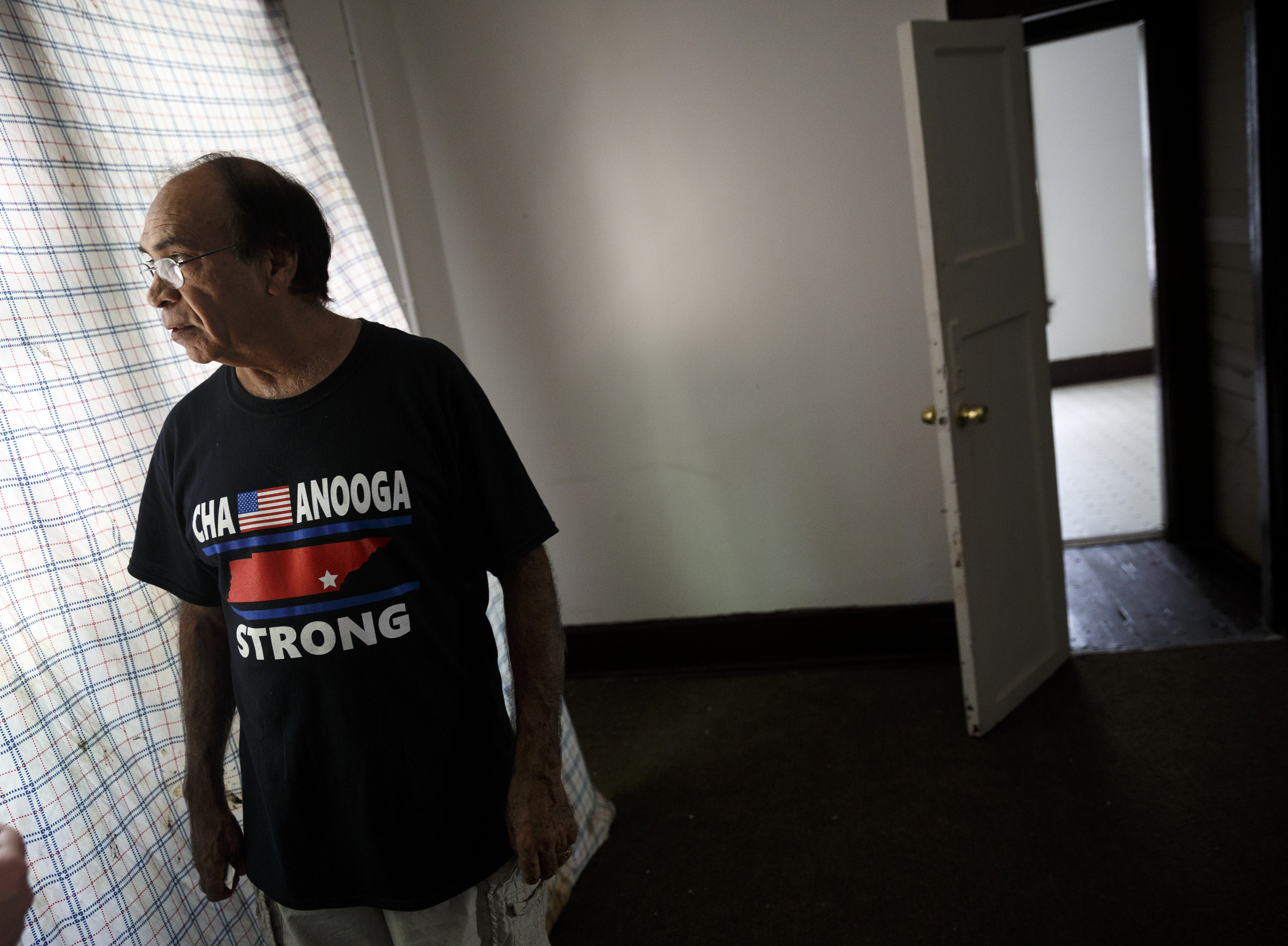 Landlord Ron Bhalla stands inside one of his properties in East Chattanooga that was recently brought back to code after being condemned by city codes inspectors on Thursday, Aug. 11, 2016, in Chattanooga, Tenn. Some area landlords are speaking out against codes inspectors, who they say use unfair practices in condemning properties.