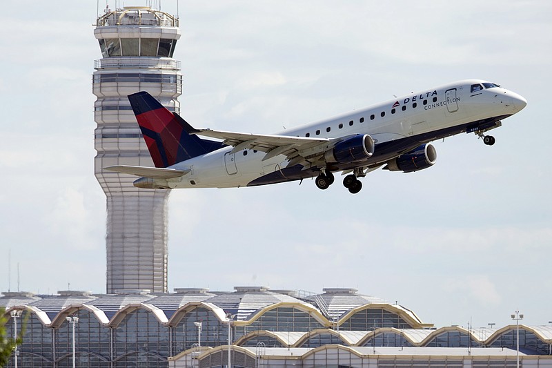 
              FILE - In this July 28, 2014 file photo, a Delta Air Lines jet takes off from Ronald Reagan Washington National Airport in Arlington, Va.   Most restrictions on flights between the U.S. and Mexico will lift on Sunday, Aug. 21, 2016, a change expected to bring more options and possibly lower prices for travelers. American, Delta and Southwest have already announced that they will offer new flights across the border later this year. United is watching the demand for flights and will respond accordingly, a spokesman said. (AP Photo/Manuel Balce Ceneta, File)
            