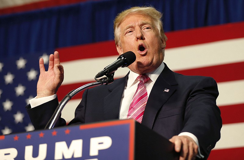 Republican presidential candidate Donald Trump speaks at a campaign rally in Fredericksburg, Va., Saturday, Aug. 20, 2016. (AP Photo/Gerald Herbert)