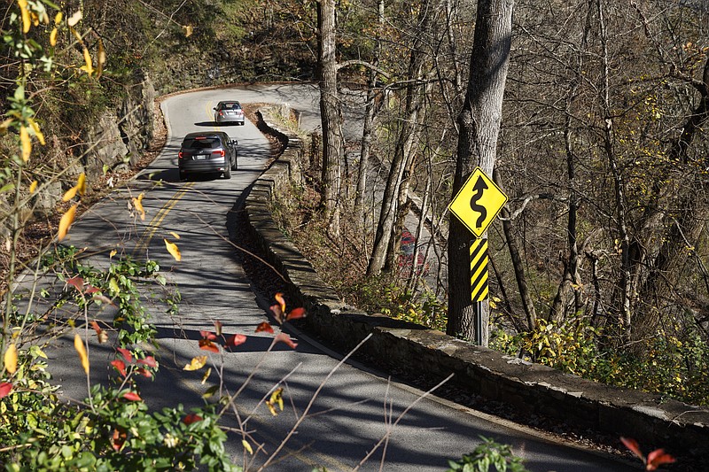 A sign advises drivers to use caution as they approach the W Road near Anderson Pike in Walden, TN. Though signs like these have been installed along Anderson Pike, accidents continue to occur, prompting the need for a new safety measures, like a radar speed sign.