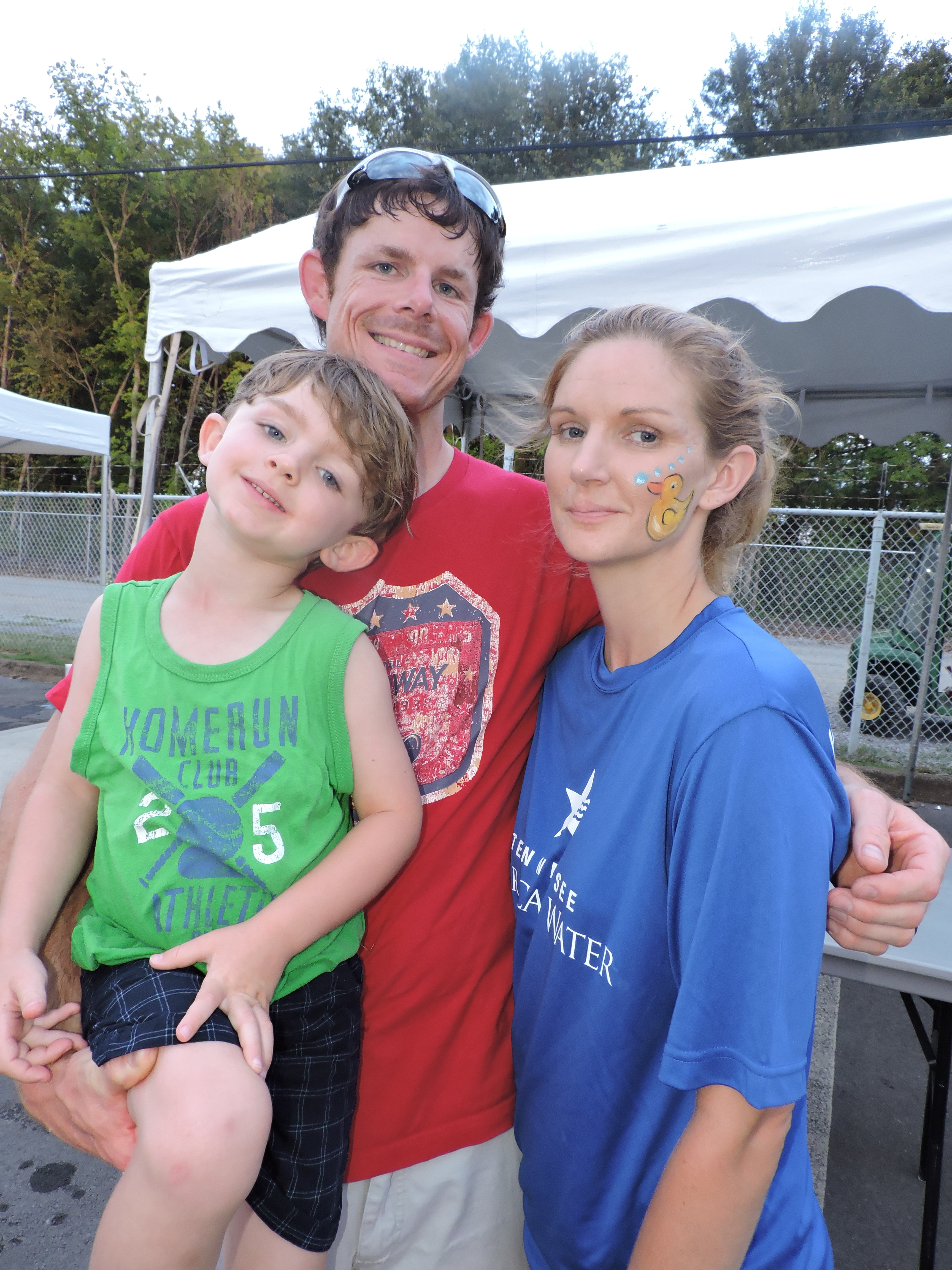 Kason, Kevin and Shannon Shackleford, from left, enjoy the day's festivities.