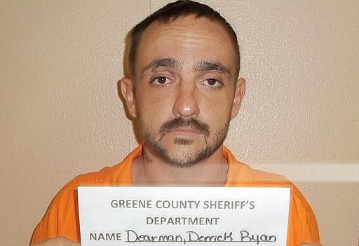 A photo provided by the Greene County Sheriff's Department shows Derrick Dearman, a suspect in the Saturday massacre of five adults in Citronelle Ala. Dearman, of Leakesville, Mississippi, will be charged with six counts of capital murder, Mobile County sheriff's spokeswoman Lori Myles said Sunday, Aug. 21, 2016. (George County Sheriff's Department via AP)