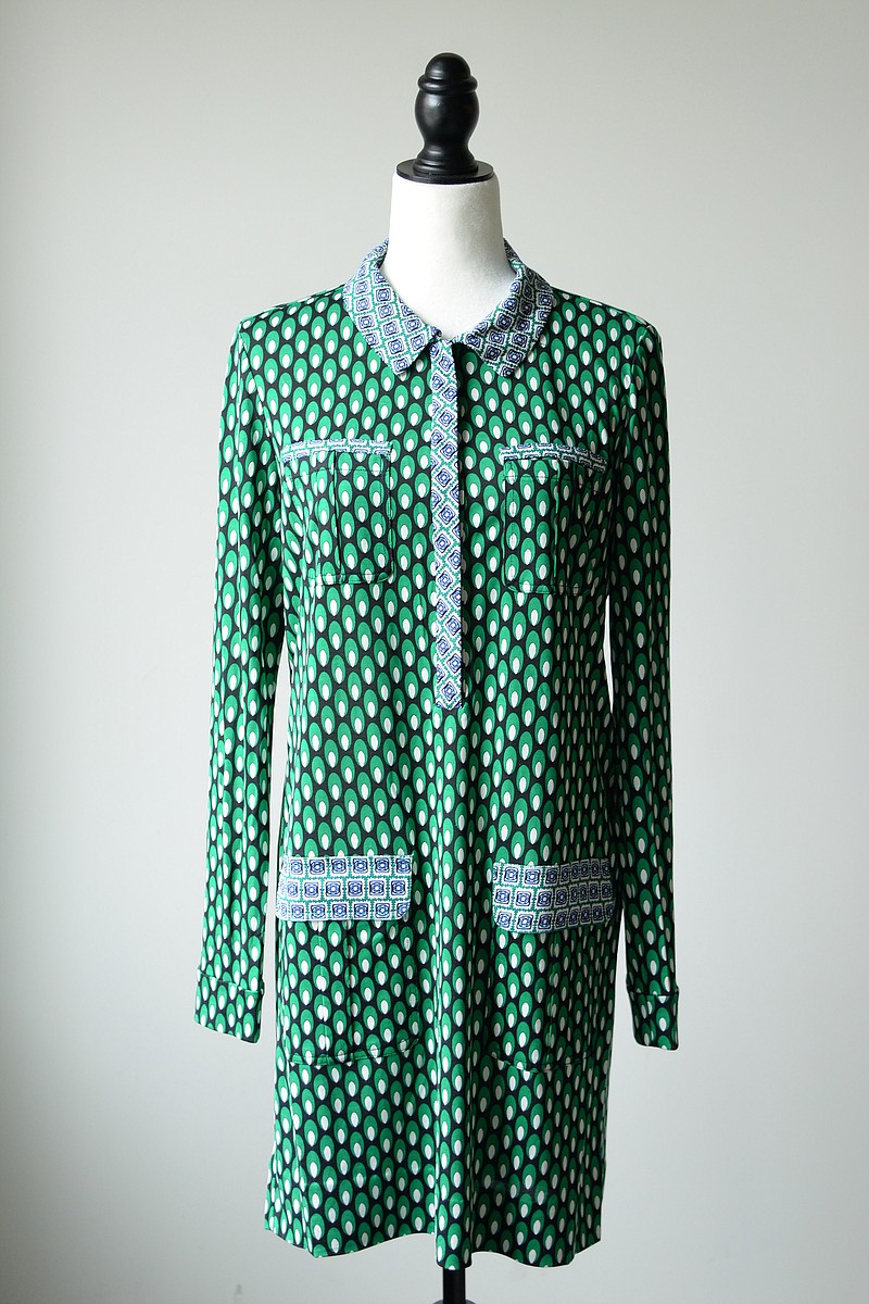 Green-print dress, Diane von Furstenberg, $448. (Tom Gralish/Philadelphia Inquirer/TNS)