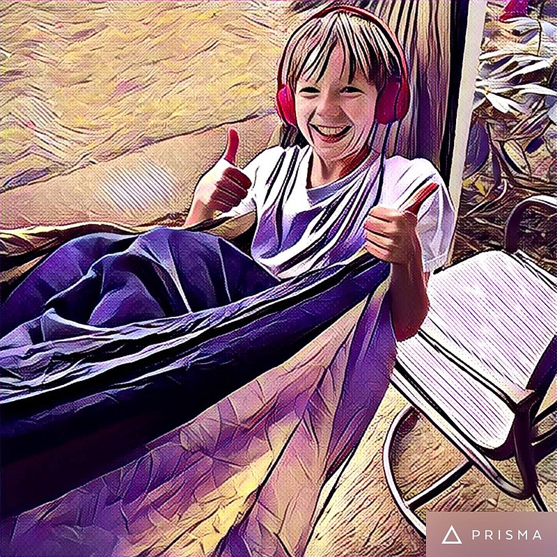 As parents get older, the ability to remember things seem to be given to their children. This photo has been run through the Prisma photo app.