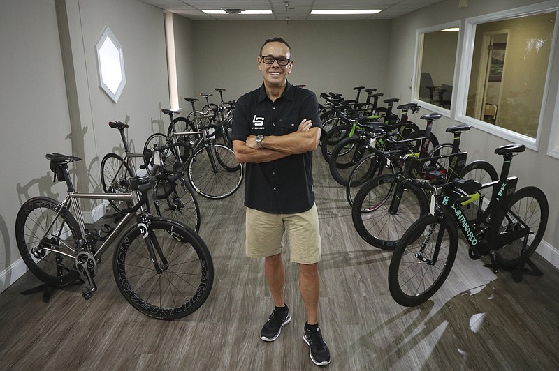 Staff Photo by Dan Henry / The Chattanooga Times Free Press- 8/18/16. Peter Hurley, CEO of LItespeed, stands in American Bicycle Group's showroom while speaking about the company's new Amnicola Highway location on Thursday, August 18, 2016. 