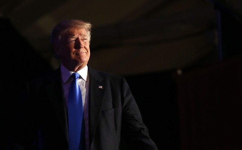 
              Republican presidential candidate Donald Trump arrives to speak at a campaign rally in Manchester, N.H., Thursday, Aug. 25, 2016. (AP Photo/Gerald Herbert)
            