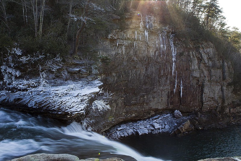 Icy DeSoto Falls (AP photo/The Times Journal, Melissa Smith)