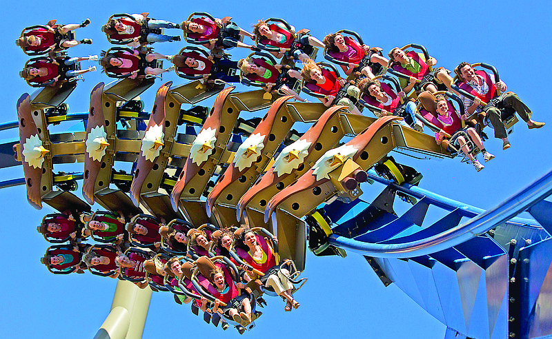 This 2012 photo provided by Dollywood shows the Wild Eagle ride at the theme park in Pigeon Forge, Tenn. The new ride at the popular park is one of the lures this year as Tennessee's summer tourism season gets under way. (AP Photo/Dollywood, Steven Bridges)