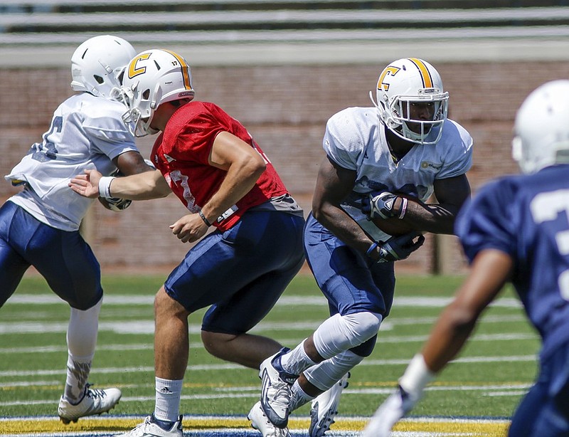 UTC running back Kyle Nall totaled 31 yards on nine carries last season as a freshman. He said he's learning from teammate Derrick Craine, the Mocs' No. 1 running back and a preseason FCS All-American.