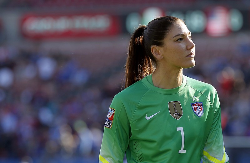 
              FILE - In this Feb. 13, 2016, file photo, United States goalie Hope Solo walks off the field at half time of a CONCACAF Olympic qualifying tournament soccer match against Mexico in Frisco, Texas. Solo has taken an indefinite leave from the Seattle Reign of the National Women's Soccer League, less than a week after being suspended for six months by the U.S. national team for disparaging remarks about Sweden, the Reign announced Saturday, Aug. 27, 2016. (AP Photo/Tony Gutierrez, File)
            