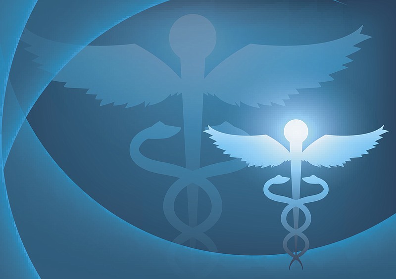 vector illustration of Medical background with caduceus symbol