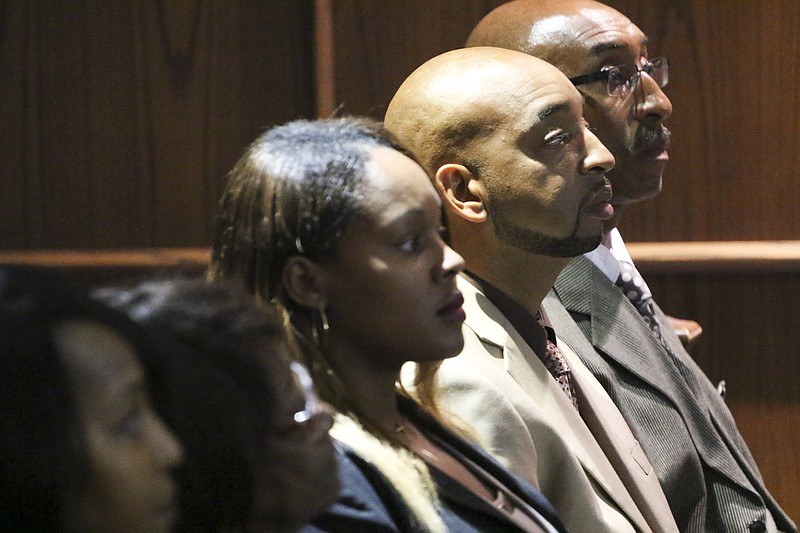 Staff Photo by Dan Henry / The Chattanooga Times Free Press- 8/31/16. Former Ooltewah High School head basketball coach Andre "Tank" Montgomery appears before Judge Don Poole  on August 31, 2016 facing charges of failure to report child sexual abuse. 