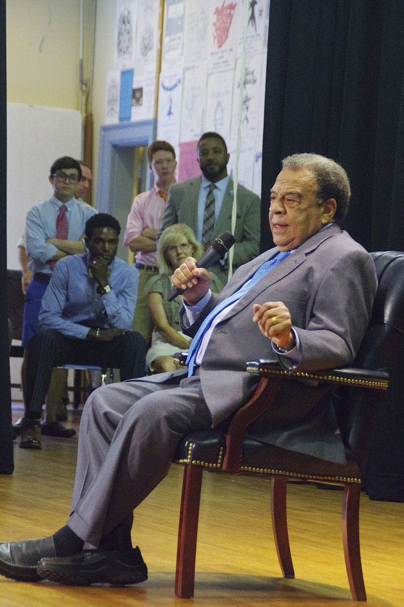 Andrew Young speaks to the McCallie School student body.  