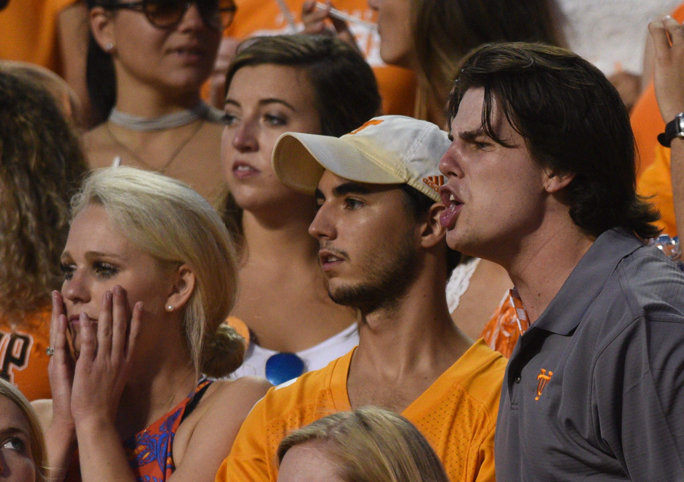 UT fans call BS after a targeting call led to the ejection of player Jalen Reeves-Maybin in the game against Appalachian State Thursday, Sept. 1, 2016 in Neyland Stadium.