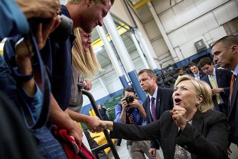 The Associated PressDemocratic presidential candidate Hillary Clinton greets supporters after giving a speech on the economy last month, but she likely left out a few telling statistics.