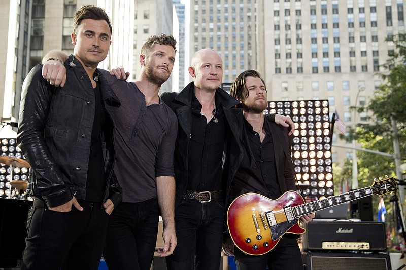 
              FILE - This Aug. 13, 2012 file photo shows members of The Fray, from left, Joe King, Ben Wysocki, Isaac Slade and Dave Welsh on NBC's "Today" show in New York. Two members of the rock band are now credited as co-writers on The Chainsmokers' No. 1 smash, "Closer." When it was released this summer, "Closer" drew comparisons to The Fray's 2005 hit, "Over My Head (Cable Car)." Now, the listing for "Closer" on the website for performance rights organization ASCAP includes Fray lead singer Slade and guitarist King. (Photo by Charles Sykes/Invision/AP, file)
            