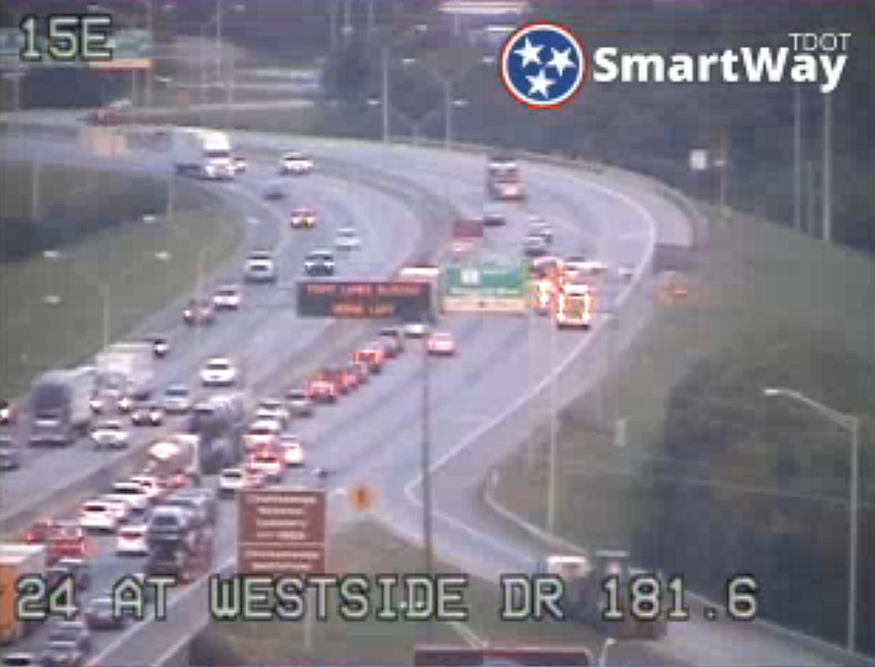 A crash blocked traffic on I-24 westbound on Sept. 2 at 8 a.m.