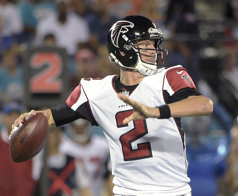 In this Aug. 25, 2016, file photo, Atlanta Falcons quarterback Matt Ryan throws a pass against the Miami Dolphins during the first half of an NFL preseason football game in Orlando, Fla. The Falcons started 5-0 in Quinn's debut 2015 season. Then turnovers began to mount. Atlanta's 30 giveaways tied for fifth most in the league. That turnover total included Matt Ryan's 16 interceptions, the second most of his career. 