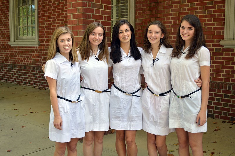 Girls Preparatory School led the area in National Merit Scholarship semifinalists with five seniors. From left are Phoebe Warren, Isabella Cornea, Rebecca Torrence, Leah Baxter and Lori Baxter.