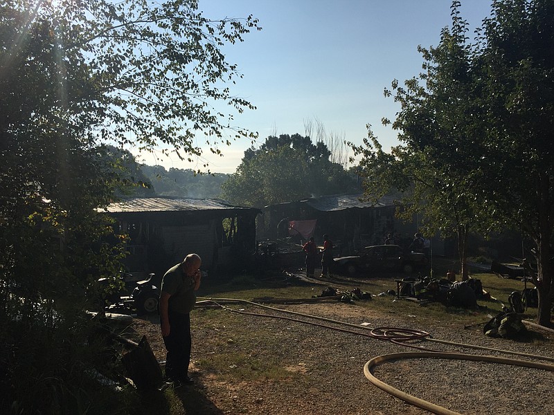 A fire engulfed a trailer in the Pond Springs Community.