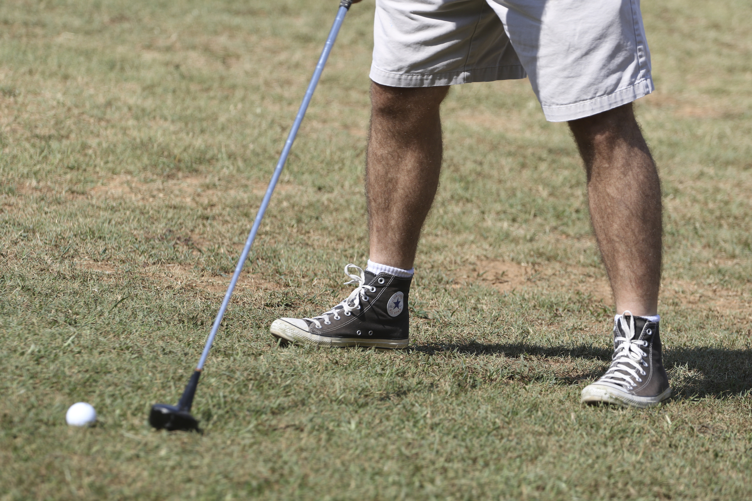 Staff Photo by Dan Henry / The Chattanooga Times Free Press- 9/13/16. Pat Finnegan plays golf at Lupton City Golf Club while speaking about how he will play 72 holes of golf without a cart or caddy on Thursday to raise money for Ronald McDonald House Charities.