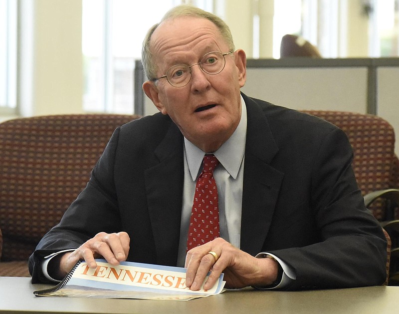 Tennessee's senior senator Lamar Alexander visited the Chattanooga Times Free Press for a conversation with the newspaper's editorial board.  Senator Alexander discussed such topics as solar power and overtime pay issues.  