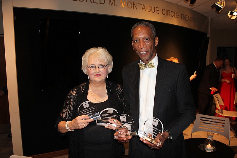 Coylee Bryan, left, and LaFrederick Thirkill were honored for their roles in "Dividing the Estate." She won Outstanding Lead Actress in a Play and he won Outstanding Featured Actor in a Play. They were also chosen Audience Favorite Actress and Actor in a play.