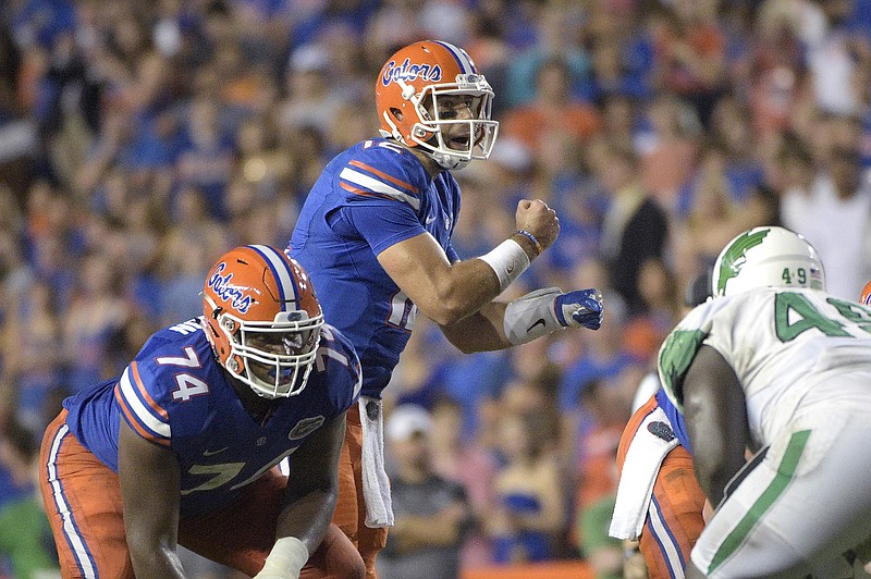 Florida backup quarterback Austin Appleby, who played the past two seasons at Purdue, was thrust into duty during Saturday's game against North Texas after starter Luke Del Rio was injured. Del Rio is not expected to be back for this week's game at Tennessee, which is also dealing with injuries to key players.