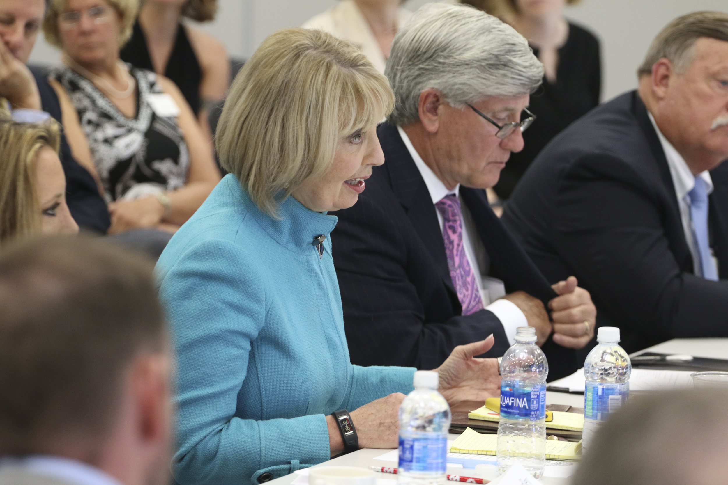 Staff Photo by Dan Henry / The Chattanooga Times Free Press- 9/20/16. Rep. Patsy Hazelwood speaks at the Education Mini-Summit 2016 at the Volkswagen Conference Center on September 20, where Tennessee legislators from Hamilton County and local education officials discuss the county's public school system. The district is producing lower-than-expected test results and have Teacher's rated least effective by state measures.