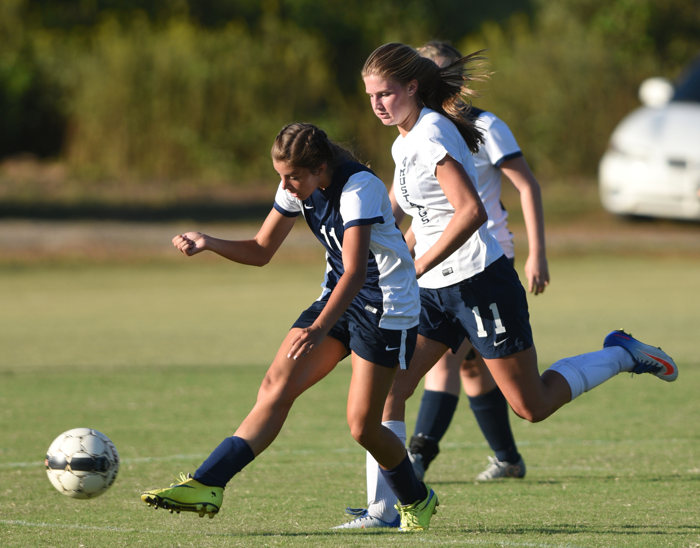 Soddy-Daisy's Soni Whalen and Walker Valley's Emily Anderson pursue the ball Tuesday, September 20, 2016 at Walker Valley High School.