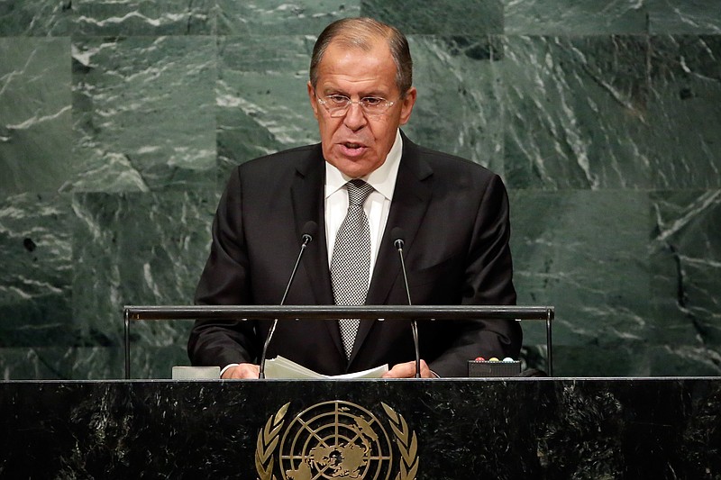 
              Russia's Foreign Minister Sergey Lavrov addresses the 71st session of the United Nations General Assembly, at U.N. headquarters, Friday, Sept. 23, 2016. (AP Photo/Richard Drew)
            