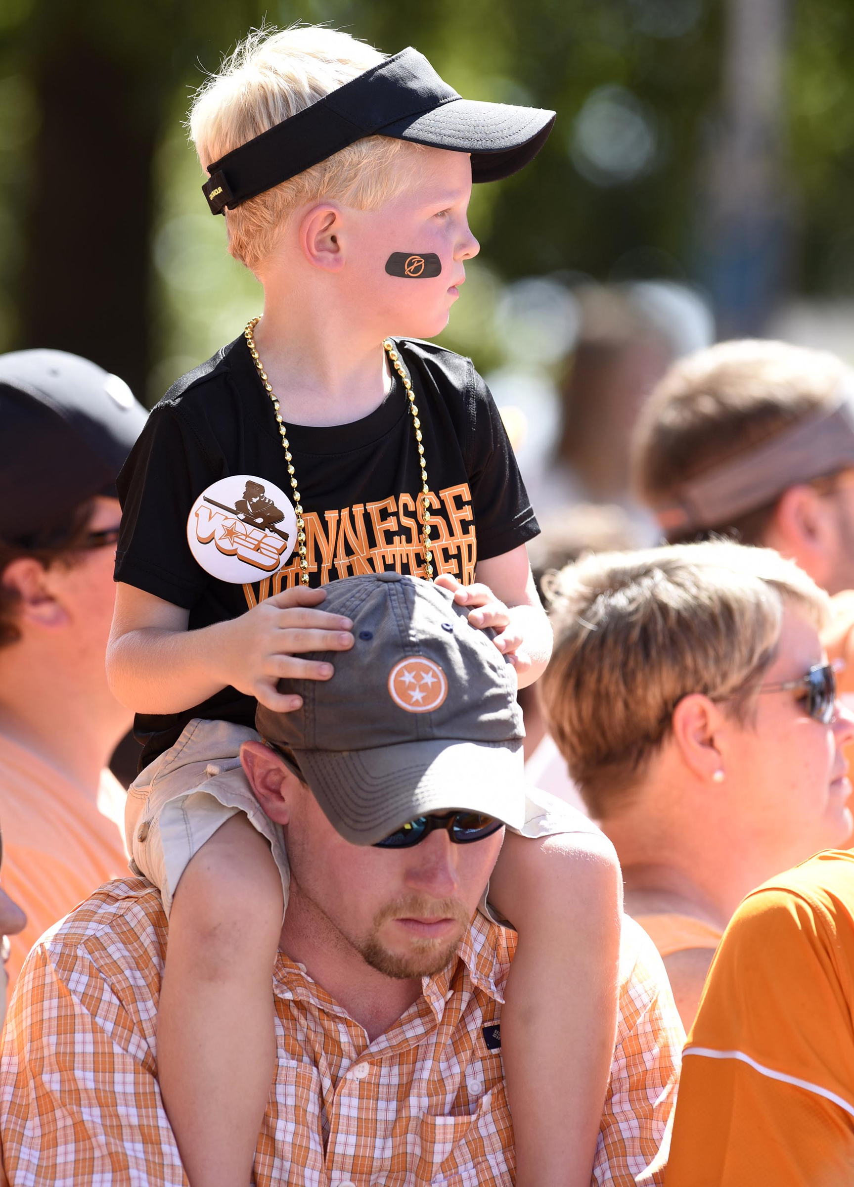 A dedicated Vol fan waits for the start of the Vol Walk. The Florida Gators visited the Tennessee Volunteers in a important SEC football contest at Neyland Stadium on September 24, 2016.