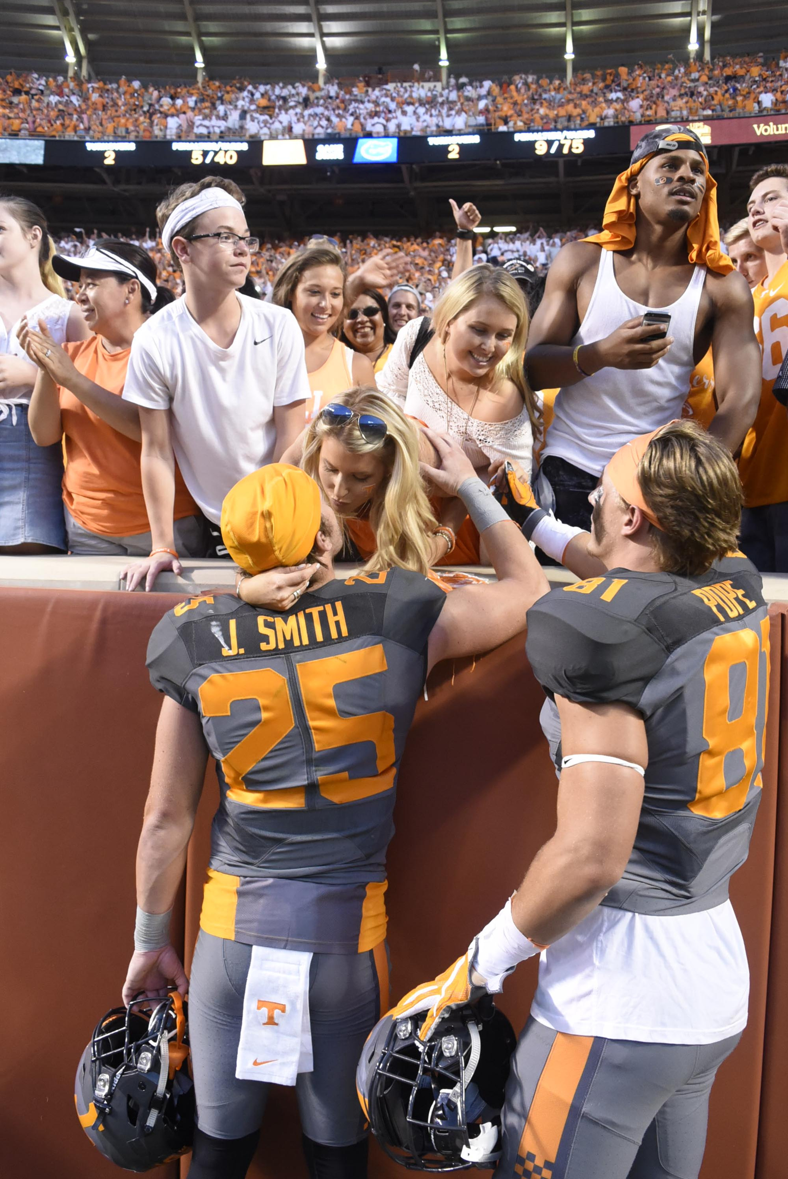 Vols greet friends and family after the game. The Florida Gators visited the Tennessee Volunteers in a important SEC football contest at Neyland Stadium on September 24, 2016.
